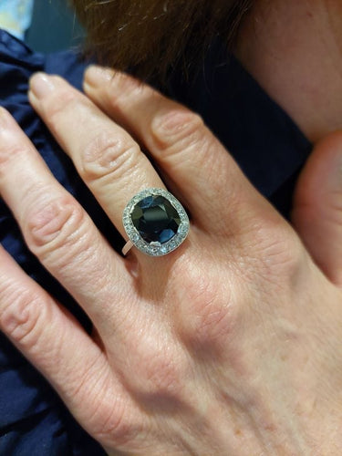 Bague BAGUE POMPADOUR ART-DÉCO SAPHIR DIAMANTS 58 Facettes 074691