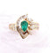 Bague 57 Bague émeraude poire et diamants 58 Facettes