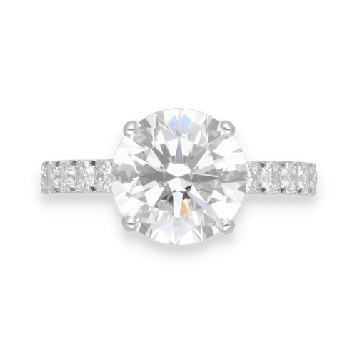 Bague Solitaire en or gris, diamant 58 Facettes