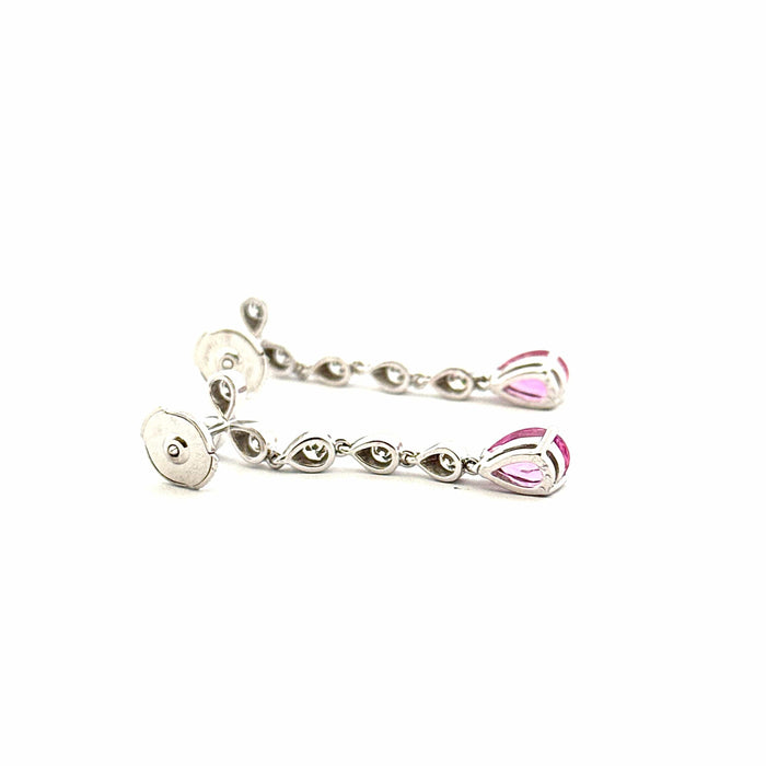 Boucles d'oreilles Boucles d’oreilles or blanc, diamants et tourmaline 58 Facettes