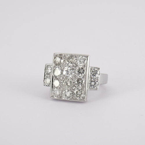 Bague Bague en or gris, diamants 58 Facettes