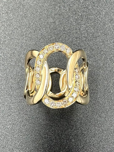 Bague 51 POMELLATO. Collection Brera, bague or rose 18K et diamants cognac 58 Facettes