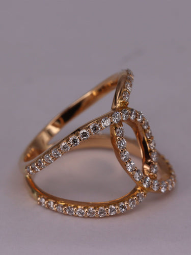 Bague 54 Bague diamant double knott or jaune 58 Facettes P14