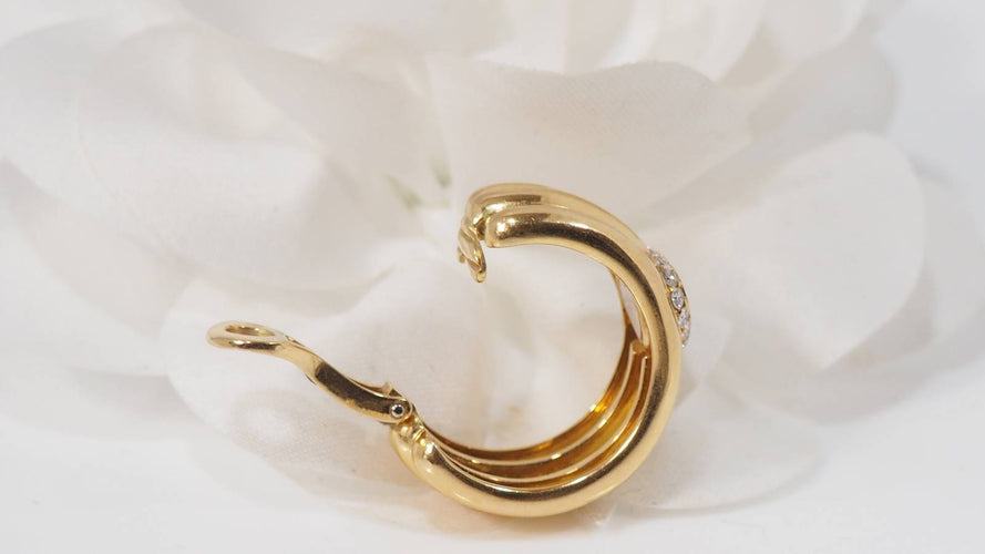 Boucles d'oreilles Boucles d'oreilles Chopard Happy Diamonds or jaune diamants 58 Facettes