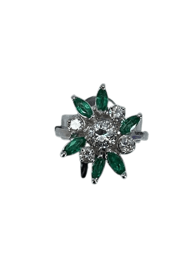 Bague Bague de fiançailles diamants, émeraudes 58 Facettes