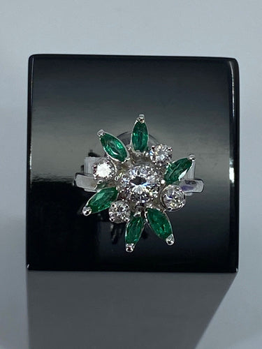 Bague Bague de fiançailles diamants, émeraudes 58 Facettes