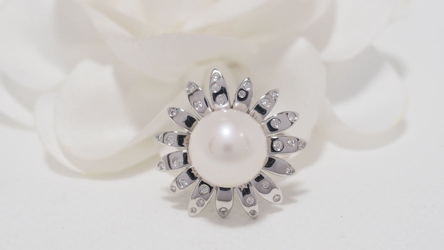 Bague 54 MAUBOUSSIN - Bague Au café des 2 amours Perle Diamants 58 Facettes 32311