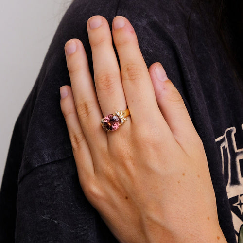 Bague 53 Bague Ruban Tourmaline rose Diamants 58 Facettes 2.75