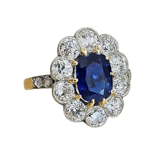 Bague 50 Bague marguerite Or jaune Platine Saphir Diamants 58 Facettes 1-1574/3