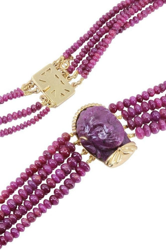 Collier COLLIER 4 RANGS RACINES DE RUBIS 58 Facettes 070161