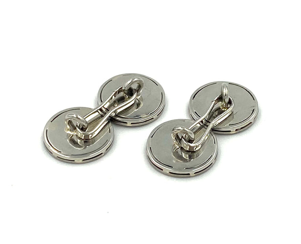 Boutons de manchette Boutons de manchette Art Déco, or blanc, onyx et diamants. 58 Facettes