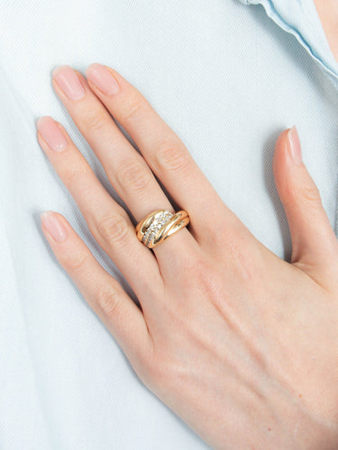 Bague Bague or jaune et diamants 58 Facettes