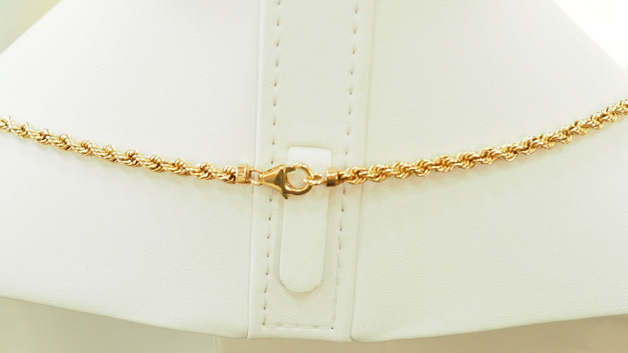 Collier 70cm Sautoir maille corde en or jaune 58 Facettes 32476