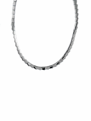 Collier Collier Or blanc et Diamants 58 Facettes