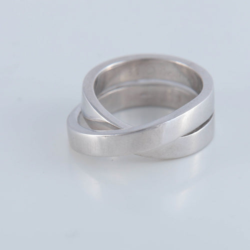 Bague 53 CARTIER - bague double anneau, or gris 58 Facettes