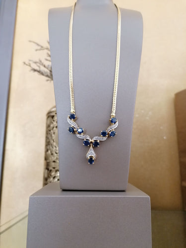 Collier Collier saphirs et diamants 58 Facettes