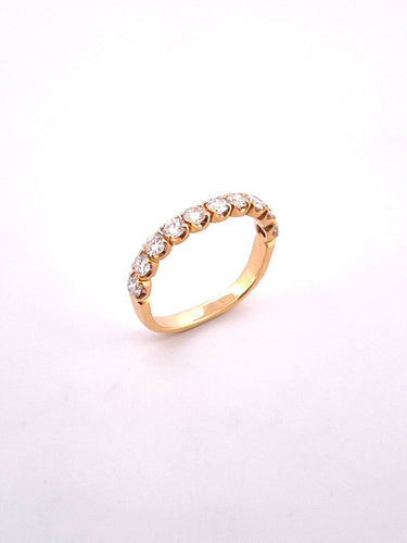 Bague 53 Alliance or jaune et diamants 58 Facettes