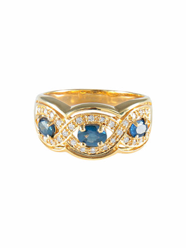 Bague 52 Bague entrelacs Saphirs 58 Facettes