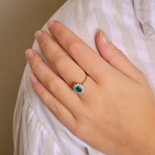 Bague 55 Bague Marguerite Emeraude Diamants 58 Facettes EL2-76