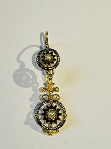 Boucles d'oreilles Paire de pendants époque Napoléon III 58 Facettes 0