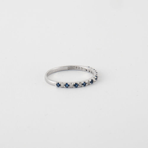 Bague Bague Alliance diamants et saphirs 58 Facettes