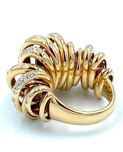 Bague DE GRISOGONO. Collection Sole, bague or rose et diamants 58 Facettes