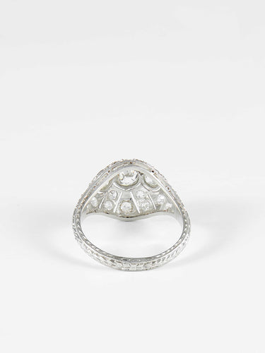 Bague 56 Bague Dôme Platine Diamants 58 Facettes