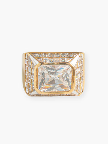 Bague Bague Chevalière Saphir blanc et Diamants 58 Facettes