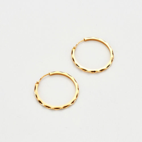 Boucles d'oreilles Créoles biseautées or jaune 58 Facettes