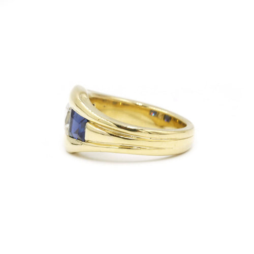 Bague Bague Or, Diamant & Saphirs 58 Facettes 220186R