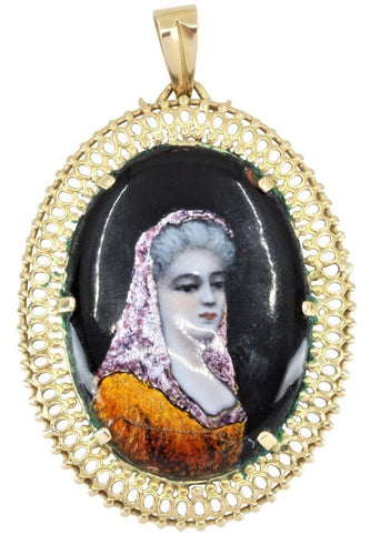 Pendentif PENDENTIF MINIATURE PORCELAINE DE LIMOGES 58 Facettes 049631