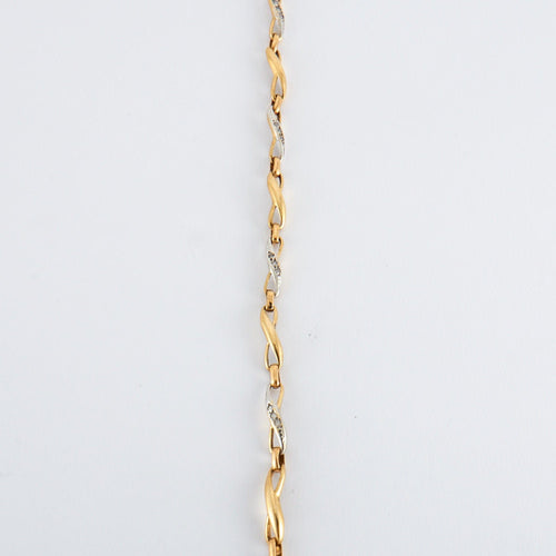 Bracelet Bracelet or jaune et blanc diamants 58 Facettes