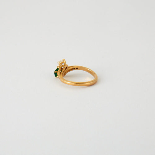 Bague 57 Bague TOI & MOI émeraude et diamants or jaune 58 Facettes