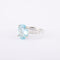 Bague 53 Bague en or blanc, diamants, avec une aigue-marine 58 Facettes