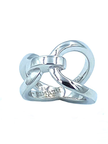 Bague HERMÈS. Bague Ever Chaîne d’ancre argent 58 Facettes