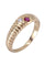 Bague 49 BAGUE JONC GODRONNÉE RUBIS ET DIAMANT 58 Facettes 061671