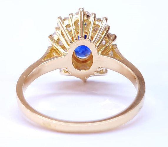 Bague 53-54 Bague saphir et diamant or jaune 58 Facettes FA-4