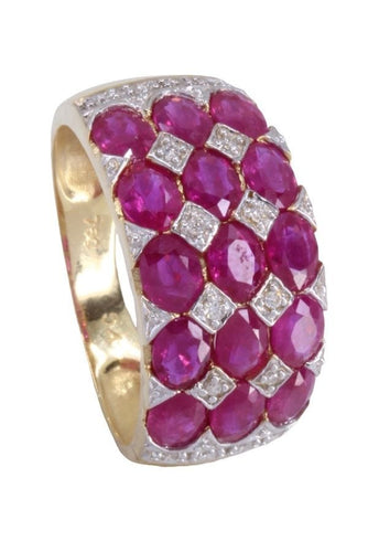 Bague BAGUE MODERNE RUBIS ET DIAMANTS 58 Facettes 071271