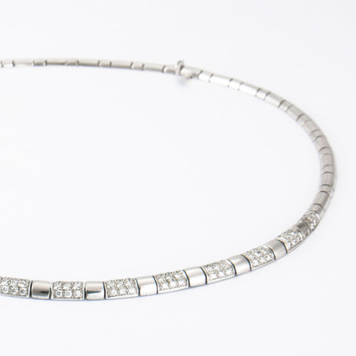 Collier Collier Or blanc Diamants 58 Facettes
