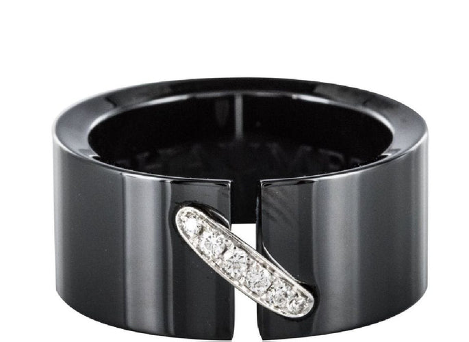 Bague 53 CHAUMET- BAGUE LIEN CÉRAMIQUE ET DIAMANTS 58 Facettes 081956-053