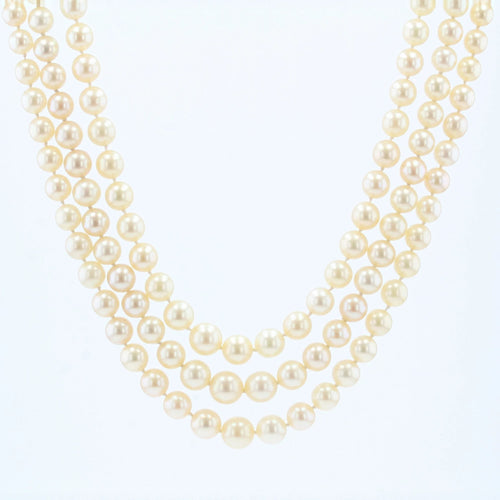 Collier Collier perles triple rang ancien 58 Facettes 22-188