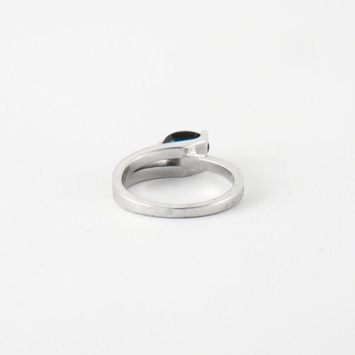 Bague 51 Bague Or blanc Saphir Diamants 58 Facettes