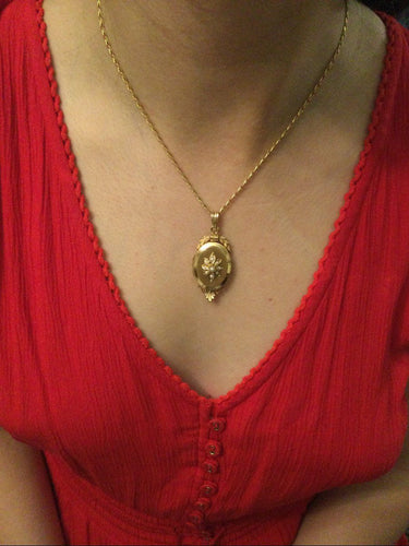 Pendentif Savard - Médaillon Photo Or Et Perles Napoléon III 58 Facettes 949564