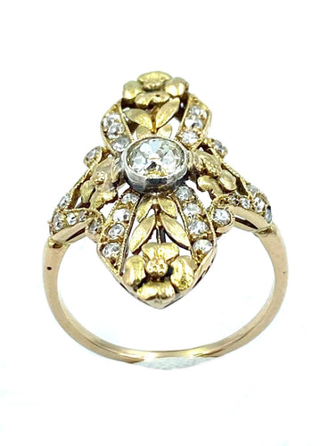 Bague Bague Art Nouveau or et diamants 58 Facettes