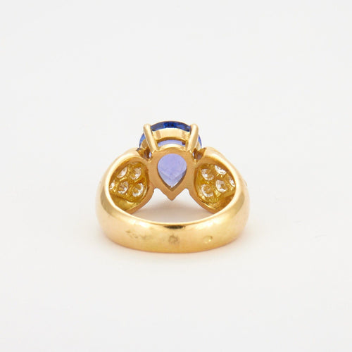 Bague 54 Bague en Or jaune, diamants, tanzanite 58 Facettes