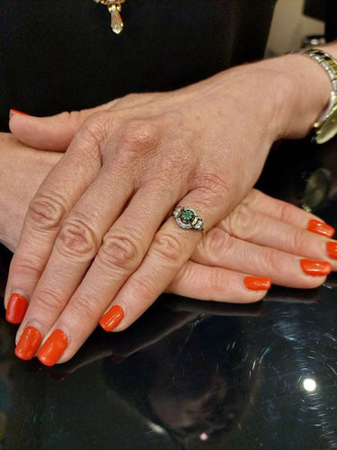 Bague 51 BAGUE ART-DÉCO ÉMERAUDE ET DIAMANTS 58 Facettes 064971