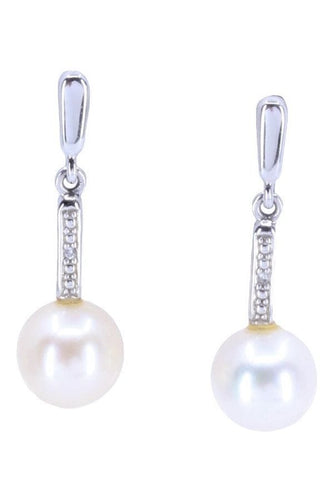 Boucles d'oreilles BOUCLES D'OREILLES PENDANTES PERLES ET DIAMANTS 58 Facettes 071921