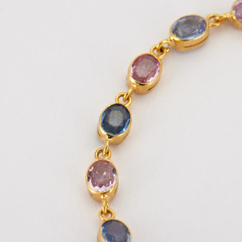Bracelet Bracelet Saphirs roses et bleus 58 Facettes 1096