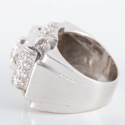 Bague 50 Bague Tank Platine Diamants 58 Facettes 8318