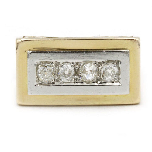 Bague 53 Bague Tank - Or, Platine & Diamants 58 Facettes 230028SP